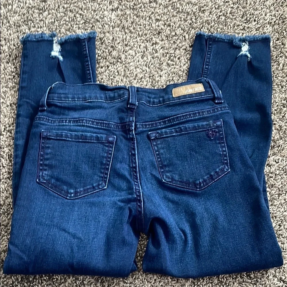 Justice Kids' Distressed Dark Blue Jeans